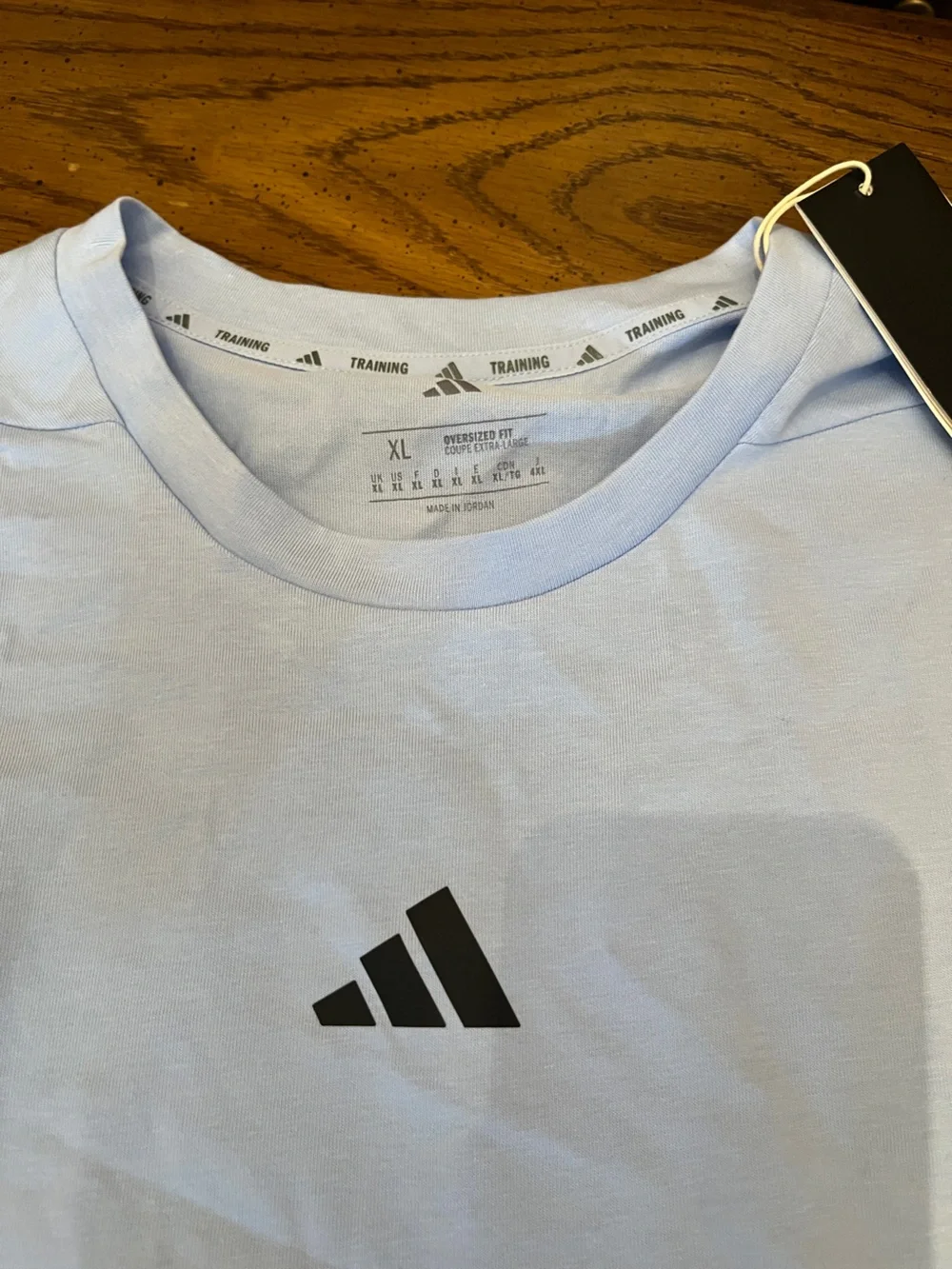 adidas Light Blue Men’s Oversized Crewneck Tee, size‎ XL, NWT